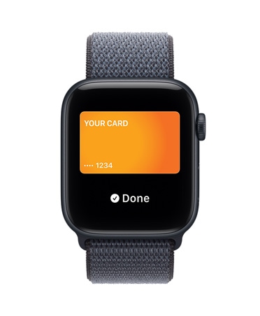 Apple Watch SE 3, алуминиев корпус, полунощен цвят, Apple Pay в Apple Wallet, външна дясна страна, Digital Crown, каишка, Sport Loop, металносин цвят
