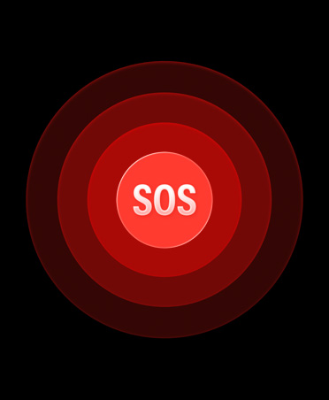 Symbool voor SOS-noodmelding