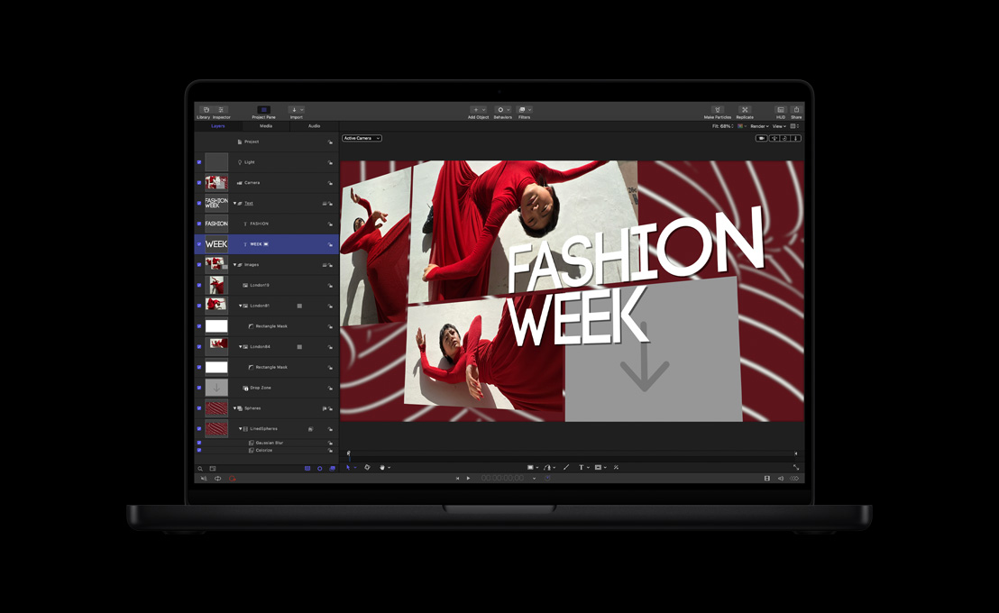 MacBook Pro 16, poster for Fashion Week using range of graphic templates available