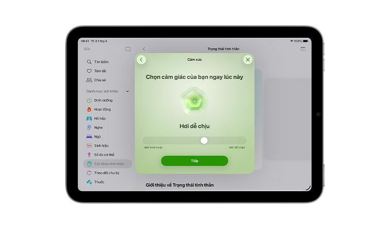 Một người đang đeo Apple Vision Pro và sử dụng ứng dụng Chú Tâm